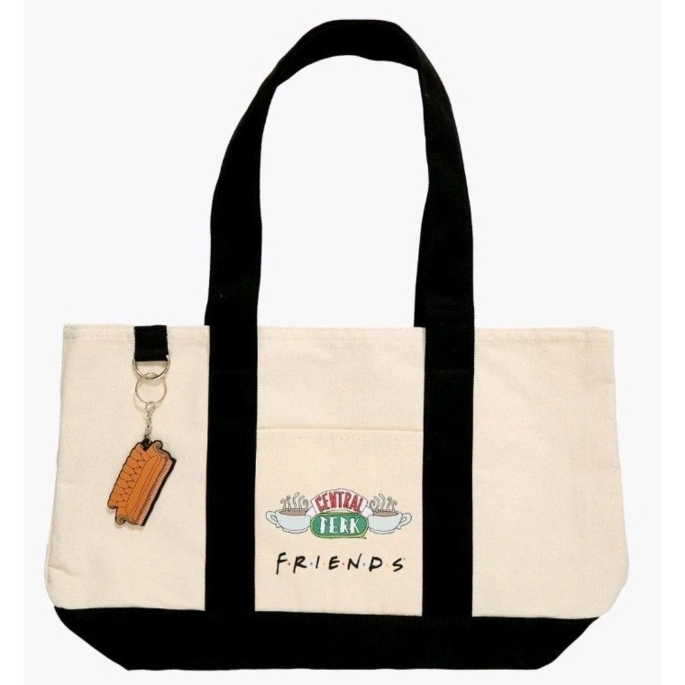NEW Friends T.V Show Central Perk Mini Canvas Tote Bag & Couch Bag Charm 17x6x11